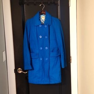 Vintage 90's Teal Wool Blend Long Coat